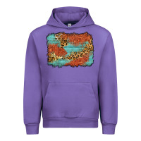 Tulip western leopard tooled leather background Urban Hoodie - Zillion Design Studio