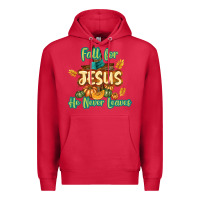 Cardinal Fall for Jesus He Never Leaves Premium Hoodie - texasbilliewilder