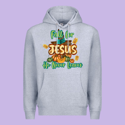 Fall For Jesus He Never Leaves Premium Hoodie Designed By Texasbilliewilder