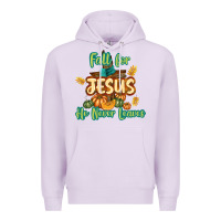 Lilac Fall for Jesus He Never Leaves Premium Hoodie - texasbilliewilder