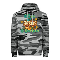 Slate Camo Fall for Jesus He Never Leaves Premium Hoodie - texasbilliewilder