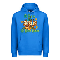 True Royal Fall for Jesus He Never Leaves Premium Hoodie - texasbilliewilder