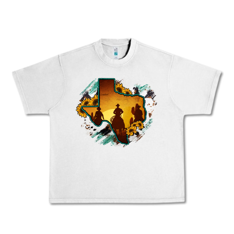 Horsehide Texas Map Cowboys Flag Urban Heavy Tee by RanaPortraitStore | Teevron