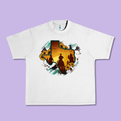 Horsehide Texas Map Cowboys Flag Urban Heavy Tee Designed By Ranaportraitstore
