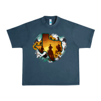 Midnight Navy Horsehide Texas Map Cowboys Flag Urban Heavy Tee - RanaPortraitStore