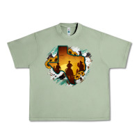 Oil Green Horsehide Texas Map Cowboys Flag Urban Heavy Tee - RanaPortraitStore