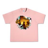 Salmon Horsehide Texas Map Cowboys Flag Urban Heavy Tee - RanaPortraitStore