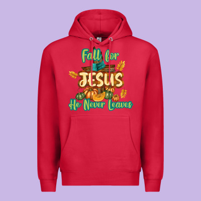 Fall For Jesus He Never Leaves Premium Hoodie Designed By Texasbilliewilder