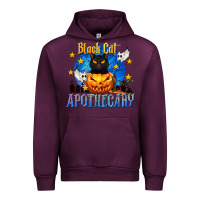 Mauve Wine Black Cat Apothecary Urban Hoodie - texasbilliewilder