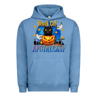 Pigment Pebble Blue Black Cat Apothecary Urban Hoodie - texasbilliewilder