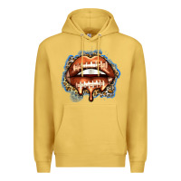 Antique Gold american football lips Premium Hoodie - Zillion Design Studio