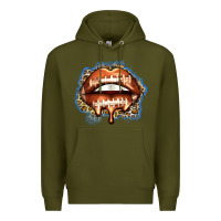 Army Green american football lips Premium Hoodie - Zillion Design Studio