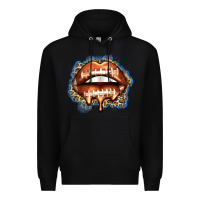 Black american football lips Premium Hoodie - Zillion Design Studio