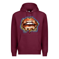 Burgundy american football lips Premium Hoodie - Zillion Design Studio