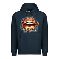 Navy american football lips Premium Hoodie - Zillion Design Studio