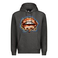 Charcoal Heather american football lips Premium Hoodie - Zillion Design Studio