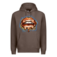 Coffee american football lips Premium Hoodie - Zillion Design Studio