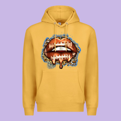American Football Lips Premium Hoodie Designed By Zillion Design Studio