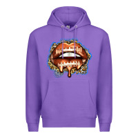 Purple american football lips Premium Hoodie - Zillion Design Studio