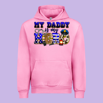 My Daddy Is My Hero Police Urban Hoodie Designed By Zillion Design Studio