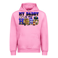 Fuchsia Pink my daddy is my hero police Urban Hoodie - Zillion Design Studio