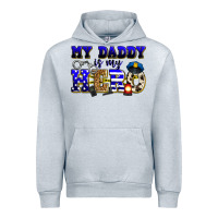 Heather Grey my daddy is my hero police Urban Hoodie - Zillion Design Studio