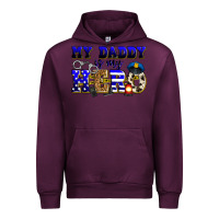 Mauve Wine my daddy is my hero police Urban Hoodie - Zillion Design Studio