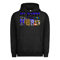 Pigment Black my daddy is my hero police Urban Hoodie - Zillion Design Studio