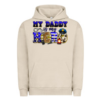 Pigment French Oak my daddy is my hero police Urban Hoodie - Zillion Design Studio
