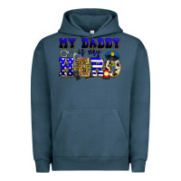 Pigment Midnight Navy my daddy is my hero police Urban Hoodie - Zillion Design Studio
