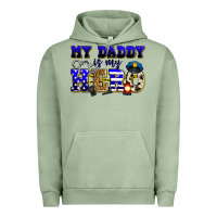 Pigment Oil Green my daddy is my hero police Urban Hoodie - Zillion Design Studio