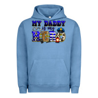 Pigment Pebble Blue my daddy is my hero police Urban Hoodie - Zillion Design Studio