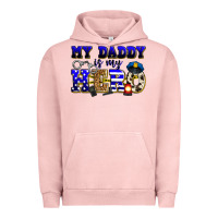 Pigment Salmon my daddy is my hero police Urban Hoodie - Zillion Design Studio