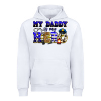 White my daddy is my hero police Urban Hoodie - Zillion Design Studio