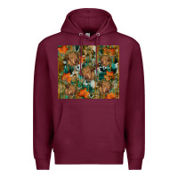 Burgundy fall cowhide highland cow tumbler Premium Hoodie - RanaPortraitStore