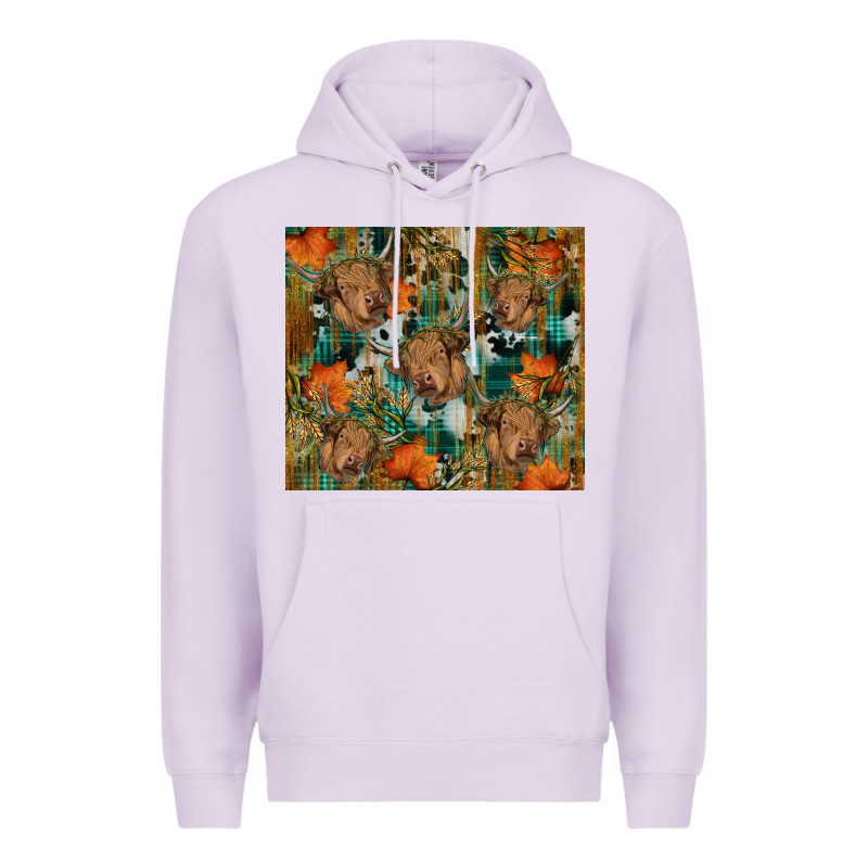 Fall Cowhide Highland Cow Tumbler Premium Hoodie by RanaPortraitStore | Teevron