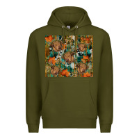Army Green fall cowhide highland cow tumbler Premium Hoodie - RanaPortraitStore