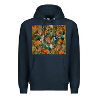 Navy fall cowhide highland cow tumbler Premium Hoodie - RanaPortraitStore