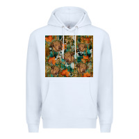 White fall cowhide highland cow tumbler Premium Hoodie - RanaPortraitStore