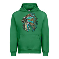 Emerald indian feather headdress with western  patterns Urban Hoodie - RanaPortraitStore