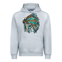 Heather Grey indian feather headdress with western  patterns Urban Hoodie - RanaPortraitStore