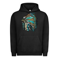 Pigment Black indian feather headdress with western  patterns Urban Hoodie - RanaPortraitStore