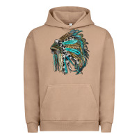 Pigment Burro indian feather headdress with western  patterns Urban Hoodie - RanaPortraitStore