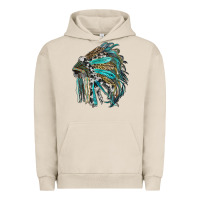Pigment French Oak indian feather headdress with western  patterns Urban Hoodie - RanaPortraitStore