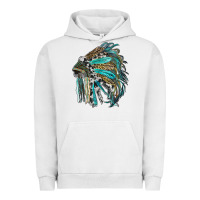 Pigment Lunar Rock indian feather headdress with western  patterns Urban Hoodie - RanaPortraitStore