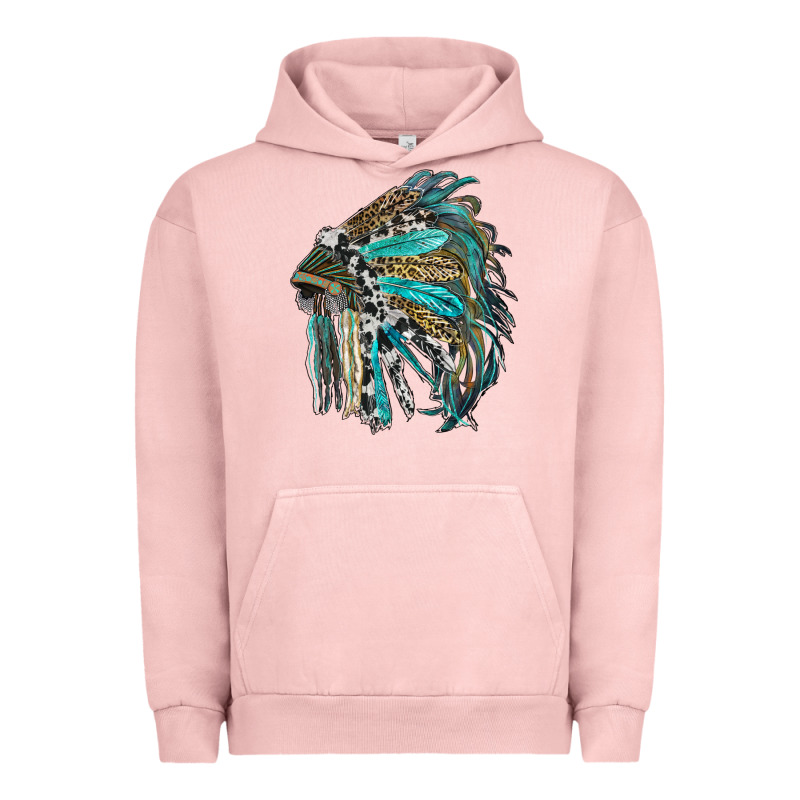 Indian Feather Headdress With Western  Patterns Urban Hoodie by RanaPortraitStore | Teevron
