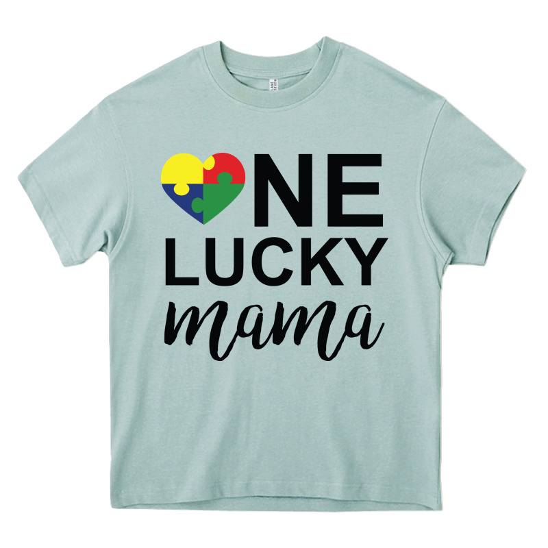 One Lucky Mama Heavy Core Tee by CowhideDigitalArt | Teevron