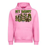 Fuchsia Pink my daddy is my hero army Urban Hoodie - Zillion Design Studio