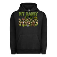 Pigment Black my daddy is my hero army Urban Hoodie - Zillion Design Studio