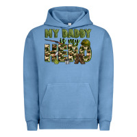Pigment Pebble Blue my daddy is my hero army Urban Hoodie - Zillion Design Studio